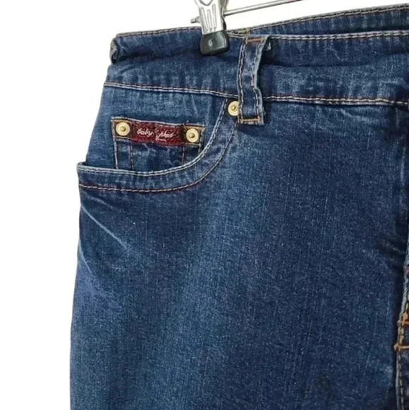 Baby Phat Jeans Women's 13 Vintage Y2K Straight Leg Dark Wash Mid-Rise Bedazzled - Picture 7 of 14